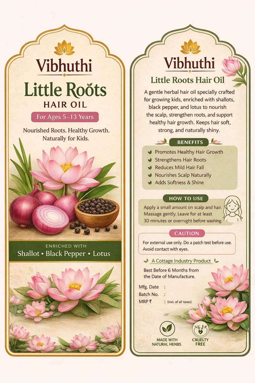 Vibhuthi Kids Herbal Hair Oil (8–15 Years)